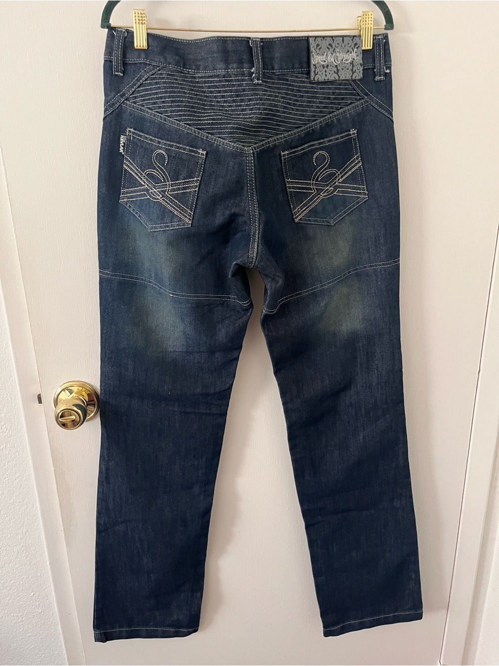 Speed & Strength Womens Kevlar Knee Seat Blue Denim Motorcycle Jeans 10 Long - Picture 9 of 13